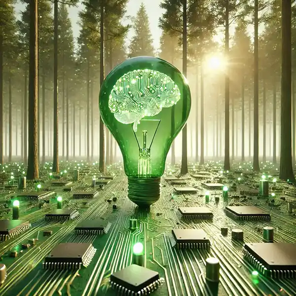 A brain inside a lightbulb in Big Forest Digital representing digital consulting and big ideas